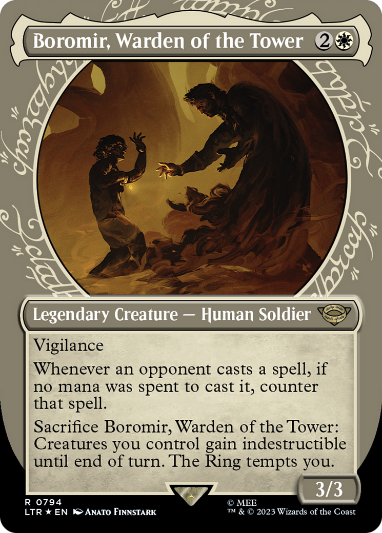 Boromir, Warden of the Tower (Showcase) (Surge Foil) [The Lord of the Rings: Tales of Middle-Earth] - Destination Retro
