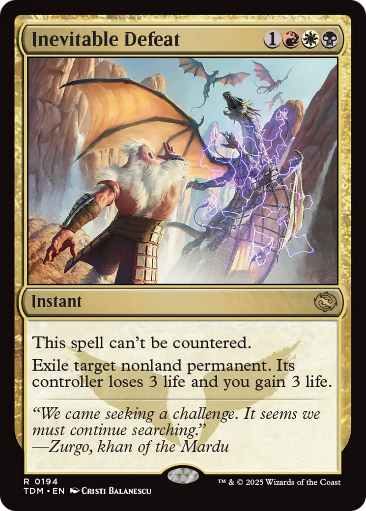 Inevitable Defeat [Tarkir: Dragonstorm] - Destination Retro