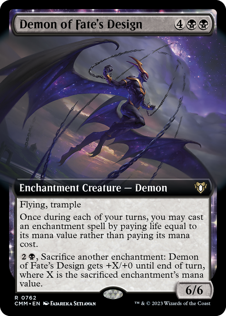 Demon of Fate's Design (Extended Art) [Commander Masters] - Destination Retro