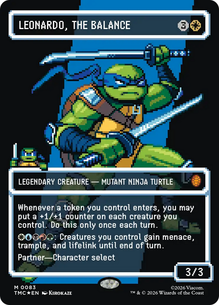 Leonardo, the Balance (0083) (Borderless) (Surge Foil) [Teenage Mutant Ninja Turtles Commander] - Destination Retro
