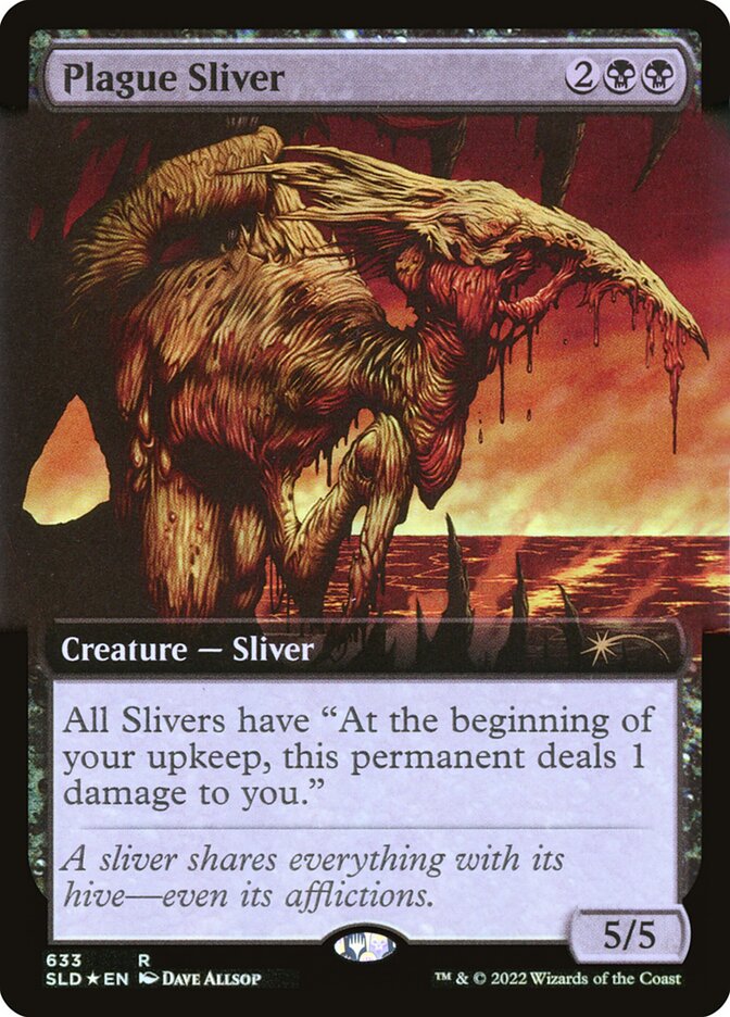 Plague Sliver (Extended Art) (Step-and-Compleat Foil) [Secret Lair Drop Promos] - Destination Retro