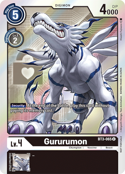 Gururumon [BT3-065] (Buy-A-Box Promo) [Release Special Booster Ver.1.5 Promos] - Destination Retro