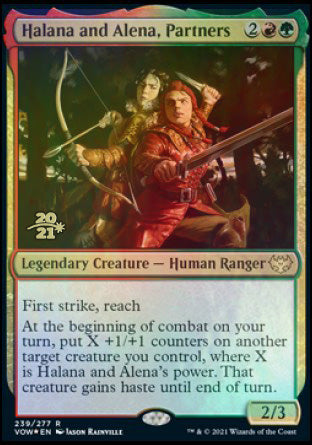 Halana and Alena, Partners [Innistrad: Crimson Vow Prerelease Promos] - Destination Retro