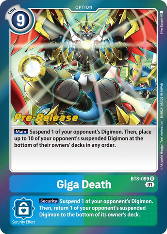 Giga Death [BT8-099] [New Awakening Pre-Release Cards] - Destination Retro