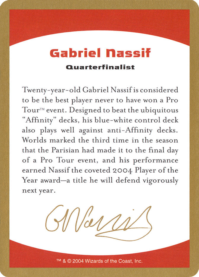 Gabriel Nassif Bio [World Championship Decks 2004] - Destination Retro