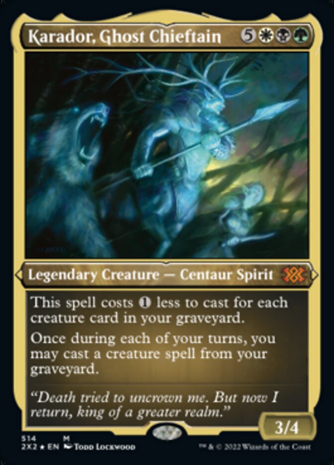 Karador, Ghost Chieftain (Foil Etched) [Double Masters 2022] - Destination Retro
