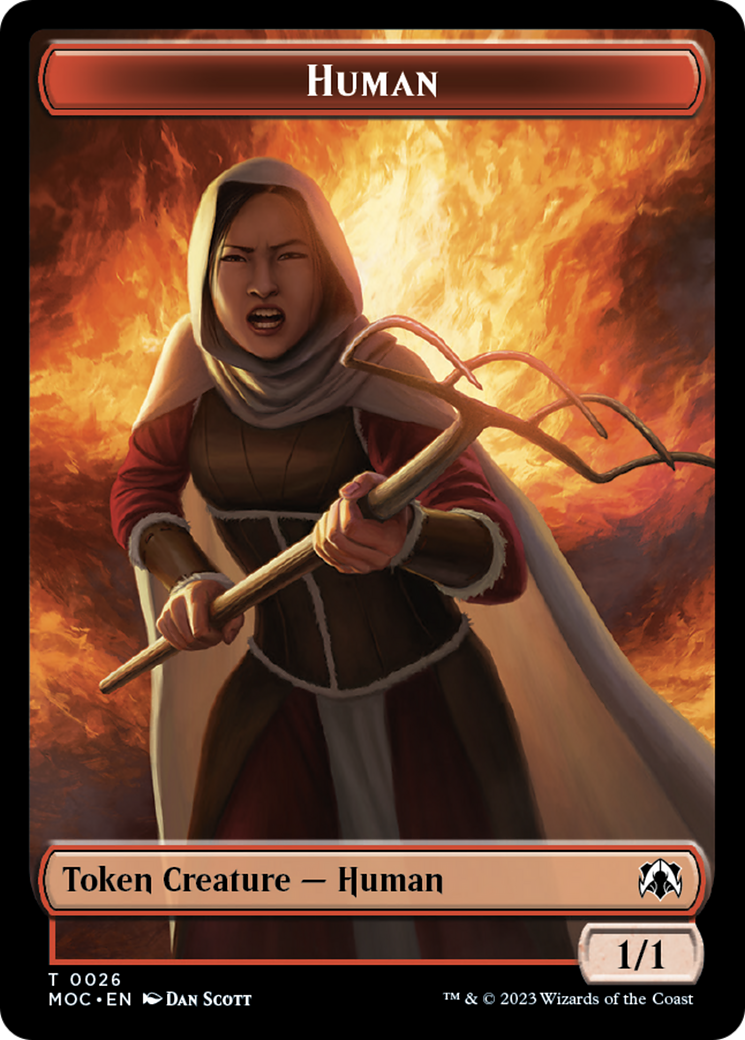Tentacle // Human (26) Double-Sided Token [March of the Machine Commander Tokens] - Destination Retro