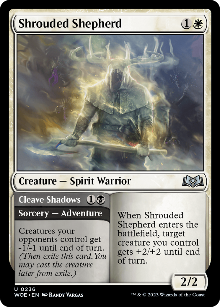 Shrouded Shepherd // Cleave Shadows [Wilds of Eldraine] - Destination Retro