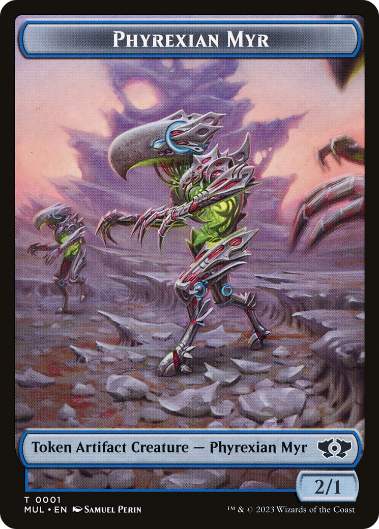 Phyrexian Myr // Dinosaur Double-Sided Token [March of the Machine Tokens] - Destination Retro