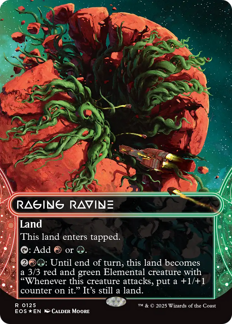 Raging Ravine (0125) (Borderless) (Galaxy Foil) [Edge of Eternities: Stellar Sights] - Destination Retro