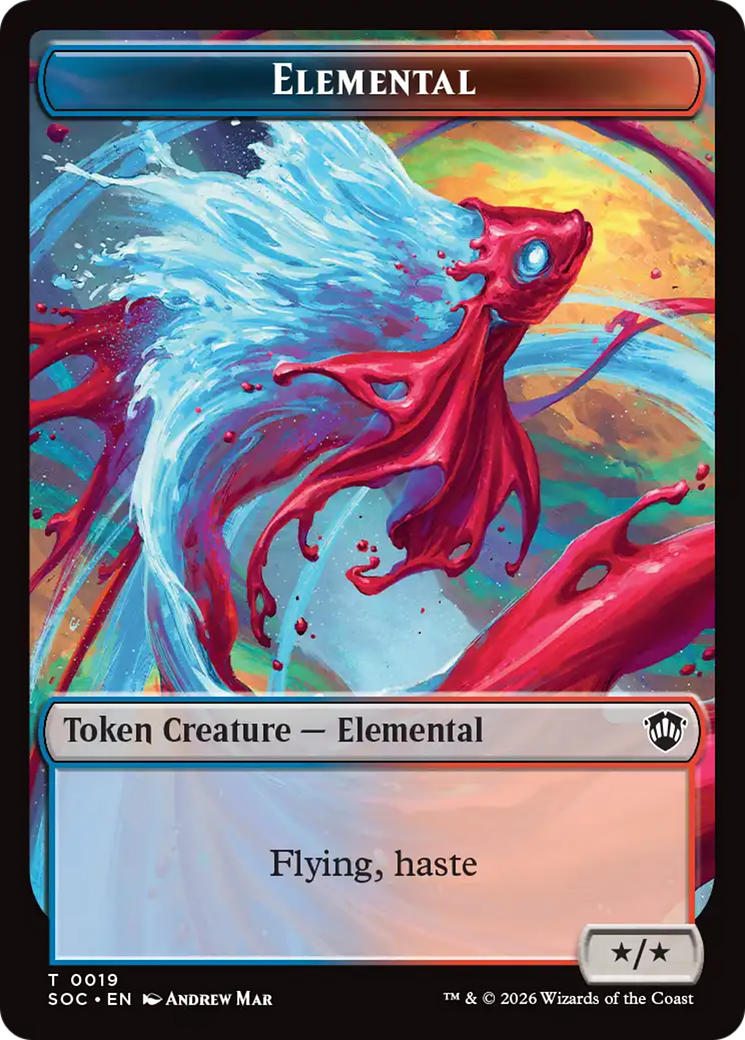 Dragon Illusion // Elemental (0019) Double-Sided Token [Secrets of Strixhaven Commander Tokens] - Destination Retro