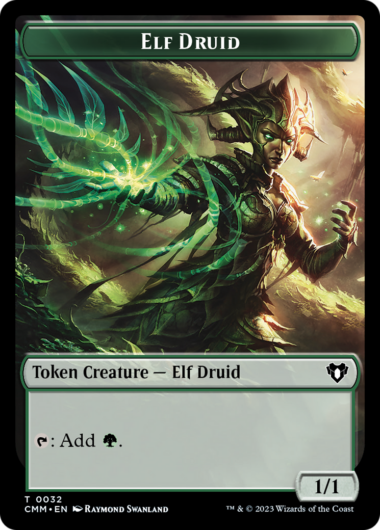 Elemental (0024) // Elf Druid Double-Sided Token [Commander Masters Tokens] - Destination Retro