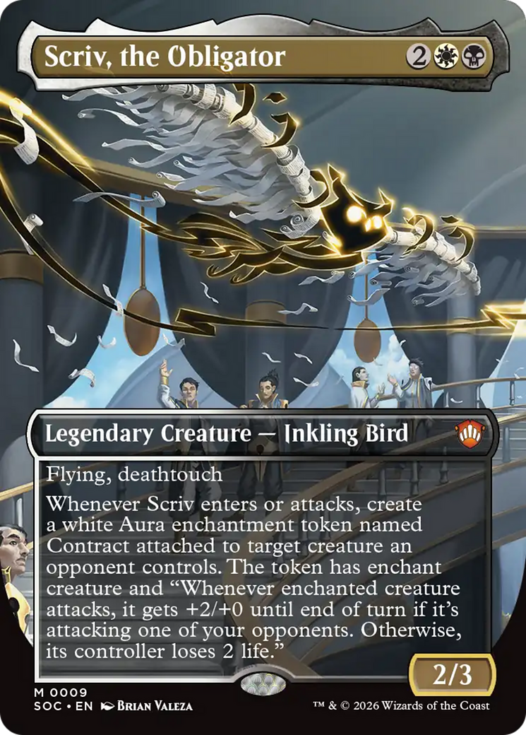 Scriv, the Obligator (Borderless) [Secrets of Strixhaven Commander] - Destination Retro