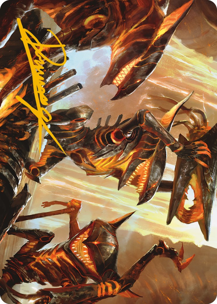 Gleeful Demolition Art Card (Gold-Stamped Signature) [Phyrexia: All Will Be One Art Series] - Destination Retro