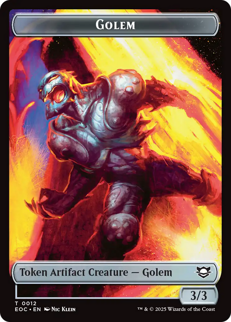 Golem (0012) // Golem (0014) Double-Sided Token [Edge of Eternities Commander Tokens] - Destination Retro