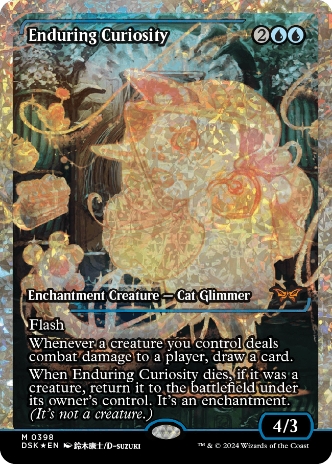 Enduring Curiosity (Japan Showcase Fracture Foil) [Duskmourn: House of Horror] - Destination Retro