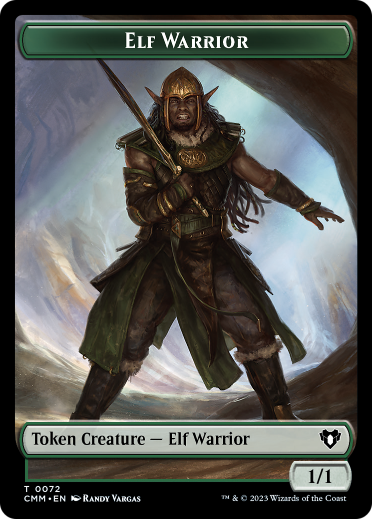 Elf Warrior // Cleric Double-Sided Token [Commander Masters Tokens] - Destination Retro