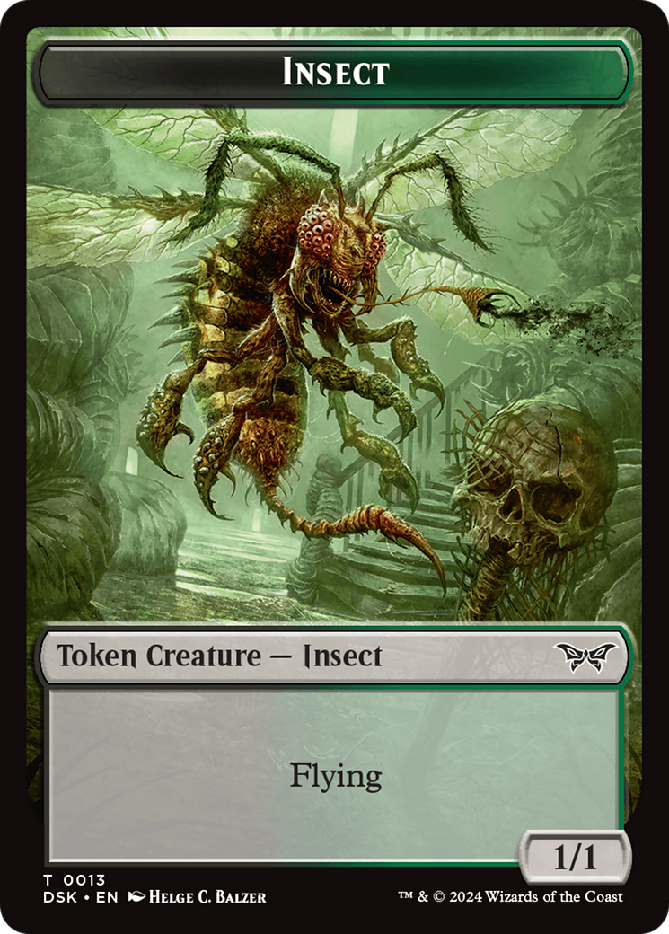 Insect (0013) // Spider Double-Sided Token [Duskmourn: House of Horror Tokens] - Destination Retro
