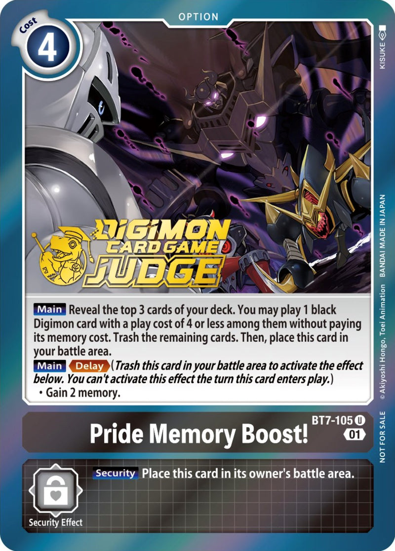 Pride Memory Boost! [BT7-105] (Judge Pack 3) [Next Adventure Promos] - Destination Retro