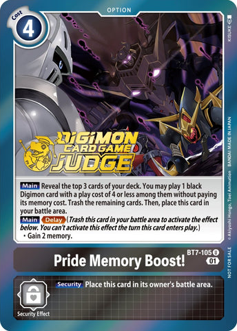 Pride Memory Boost! [BT7-105] (Judge Pack 3) [Next Adventure Promos] - Destination Retro