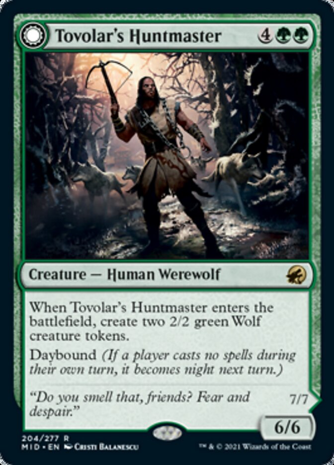 Tovolar's Huntmaster // Tovolar's Packleader [Innistrad: Midnight Hunt] - Destination Retro