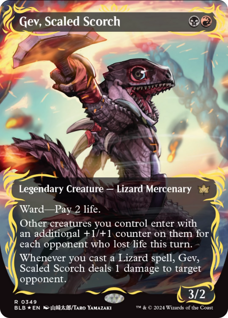 Gev, Scaled Scorch (Borderless) (Raised Foil) [Bloomburrow] - Destination Retro