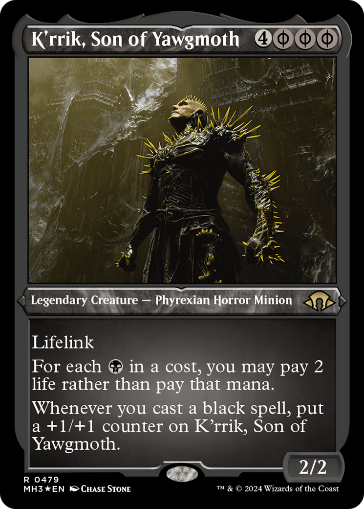 K'rrik, Son of Yawgmoth (Foil Etched) [Modern Horizons 3] - Destination Retro