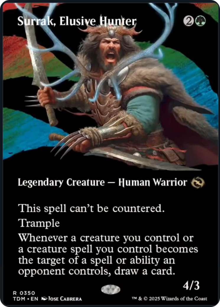 Surrak, Elusive Hunter (Borderless) [Tarkir: Dragonstorm] - Destination Retro