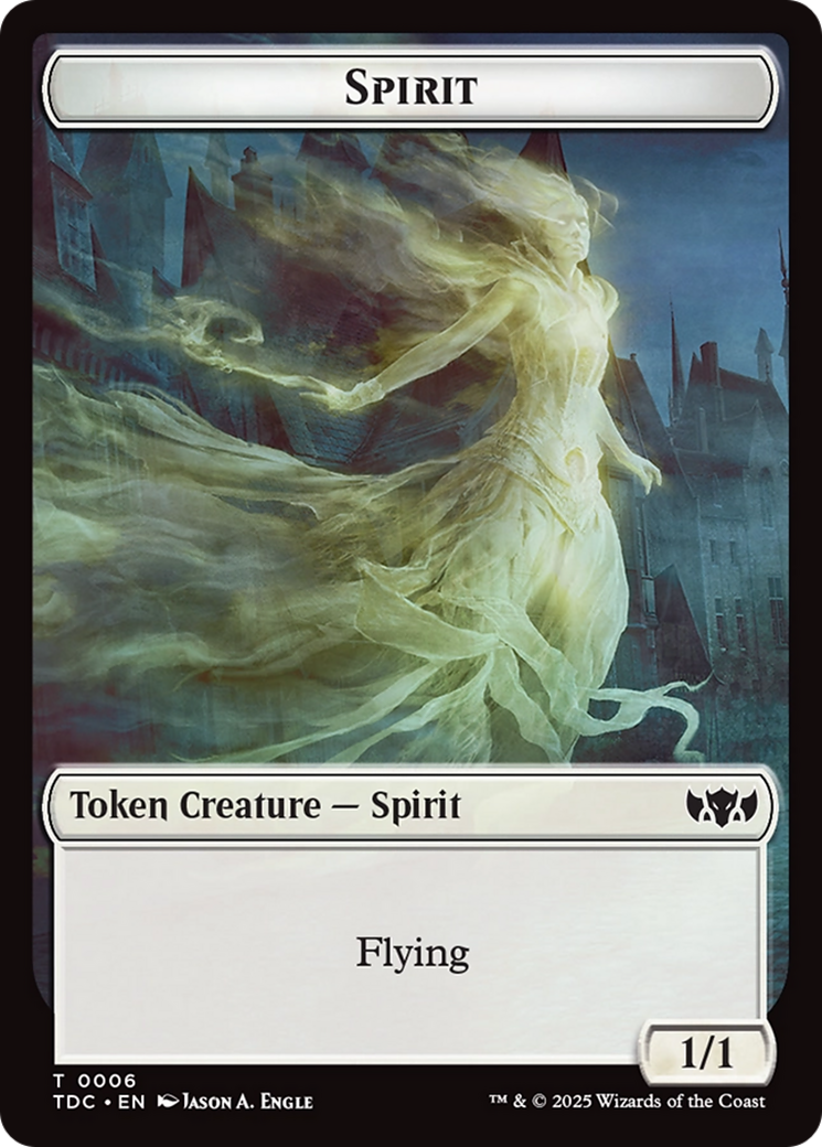 Spirit // Treasure Double-Sided Token [Tarkir: Dragonstorm Commander Tokens] - Destination Retro