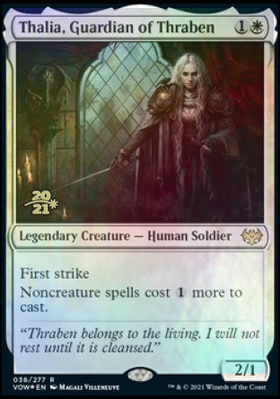 Thalia, Guardian of Thraben [Innistrad: Crimson Vow Prerelease Promos] - Destination Retro