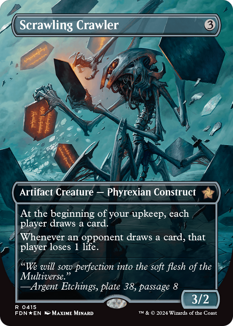 Scrawling Crawler (Borderless) (Mana Foil) [Foundations] - Destination Retro