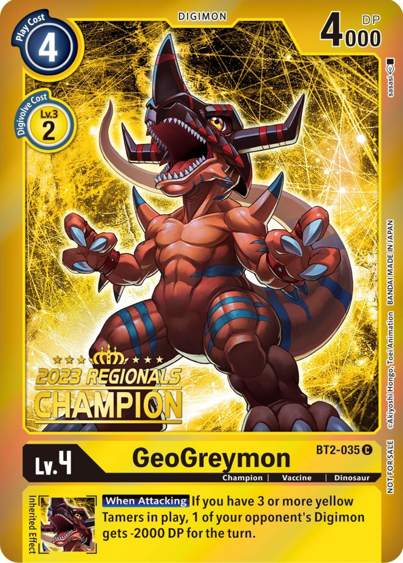 GeoGreymon [BT2-035] (2023 Regionals Champion) [Release Special Booster Promos] - Destination Retro
