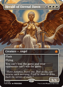 Herald of Eternal Dawn (Borderless) (Mana Foil) [Foundations] - Destination Retro