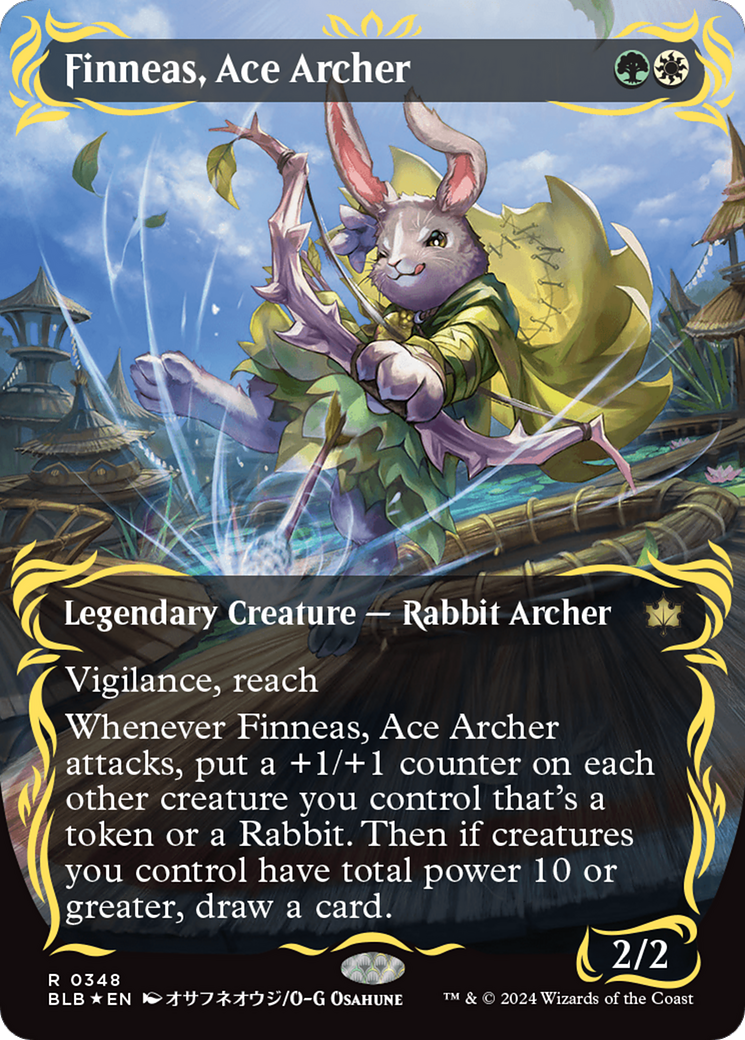 Finneas, Ace Archer (Borderless) (Raised Foil) [Bloomburrow] - Destination Retro