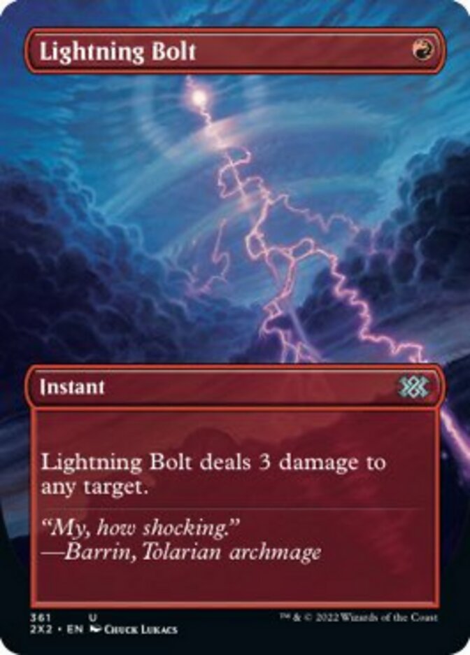 Lightning Bolt (Borderless Alternate Art) [Double Masters 2022] - Destination Retro