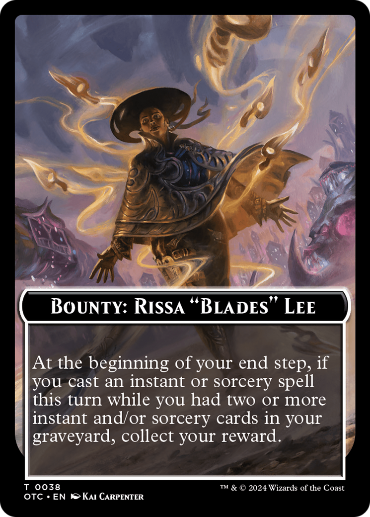 Bounty: Rissa "Blades" Lee // Bounty Rules Double-Sided Token [Outlaws of Thunder Junction Commander Tokens] - Destination Retro