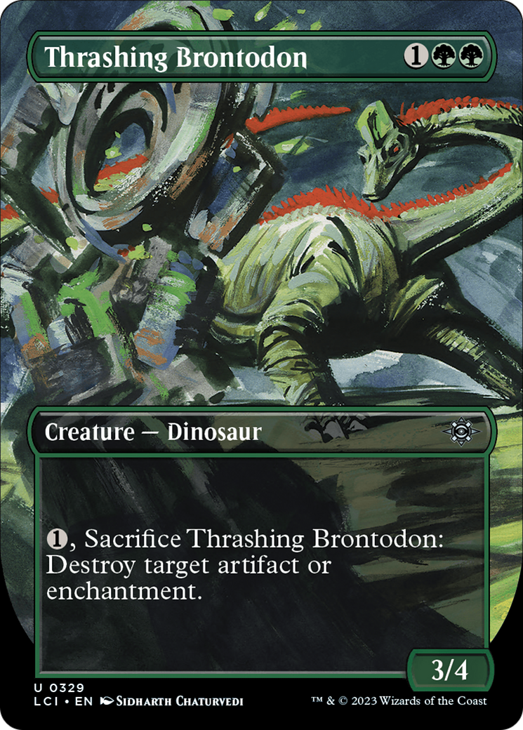 Thrashing Brontodon (Borderless) [The Lost Caverns of Ixalan] - Destination Retro