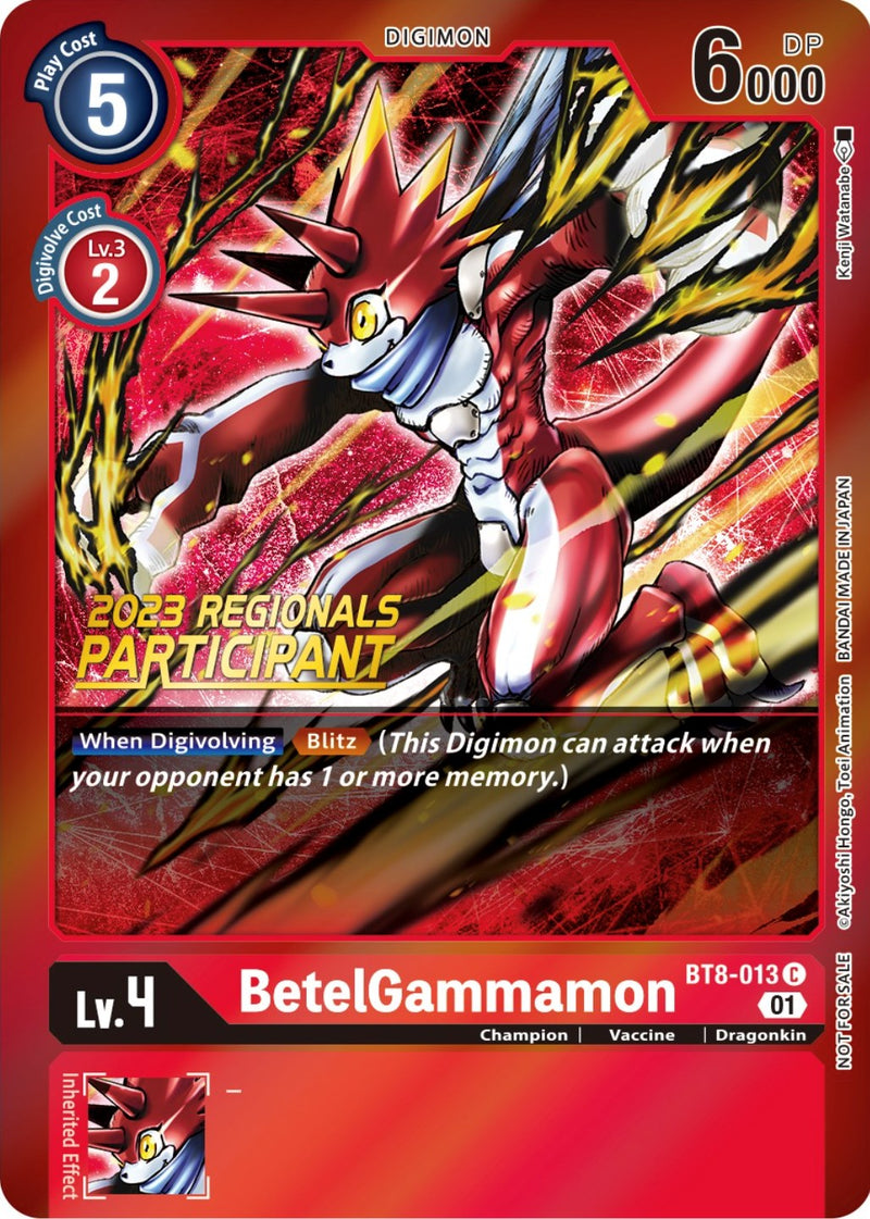 BetelGammamon [BT8-013] (2023 Regionals Participant) [New Awakening Promos] - Destination Retro