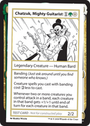 Chatzuk, Mighty Guitarist [Mystery Booster 2 Playtest Cards] - Destination Retro