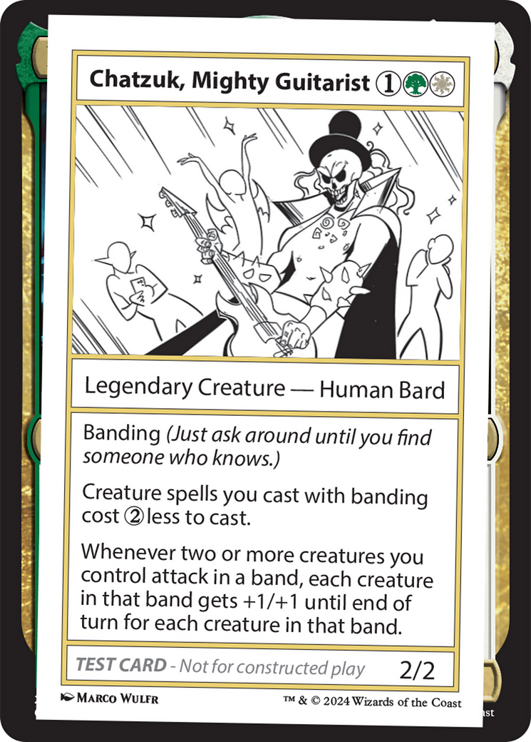 Chatzuk, Mighty Guitarist [Mystery Booster 2 Playtest Cards] - Destination Retro