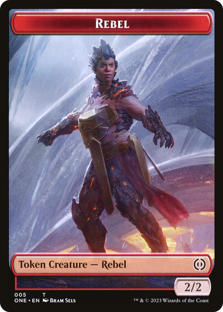 Rebel // Drone Double-Sided Token [Phyrexia: All Will Be One Tokens] - Destination Retro