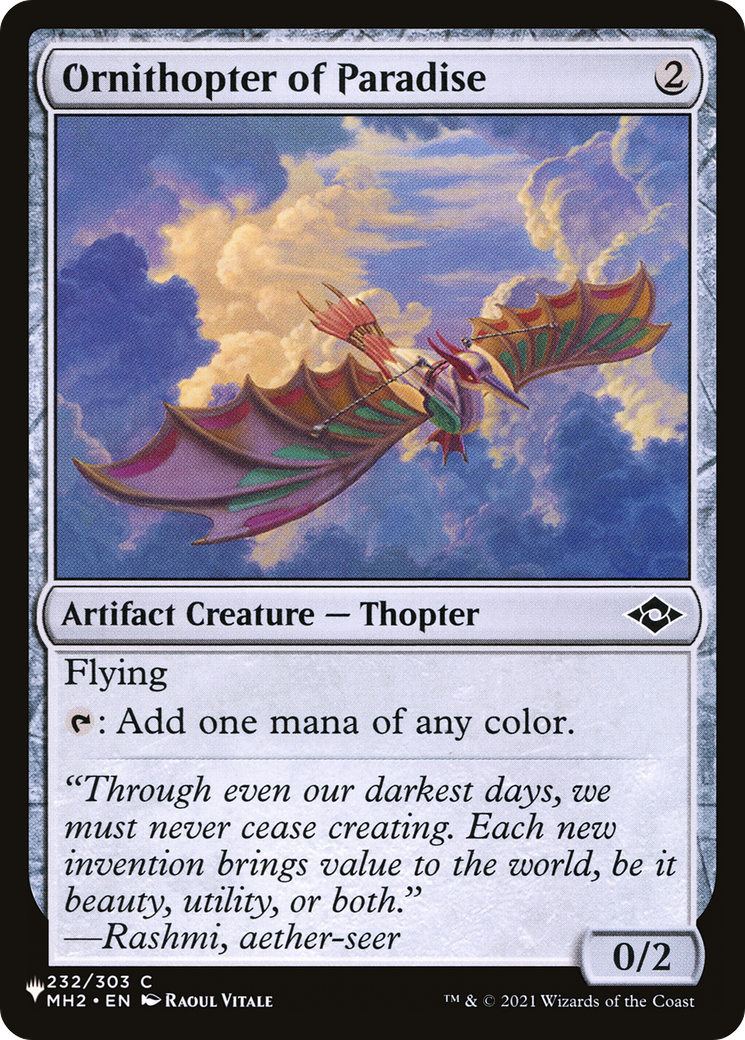 Ornithopter of Paradise [The List] - Destination Retro