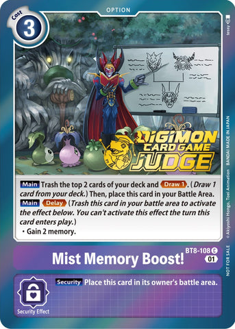 Mist Memory Boost! [BT8-108] (Judge Pack 3) [New Awakening Promos] - Destination Retro