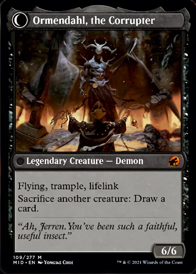 Jerren, Corrupted Bishop // Ormendahl, the Corrupted [Innistrad: Midnight Hunt] - Destination Retro