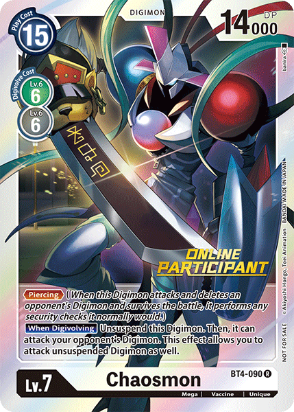 Chaosmon [BT4-090] (Online Participant) [Great Legend Promos] - Destination Retro