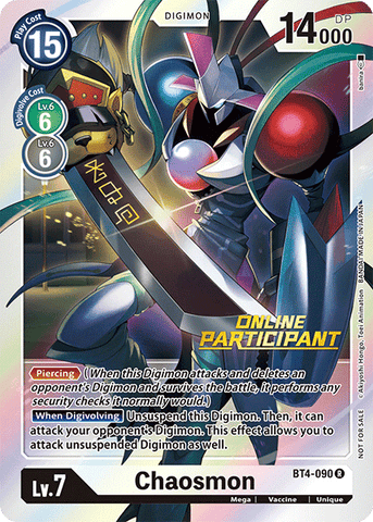 Chaosmon [BT4-090] (Online Participant) [Great Legend Promos] - Destination Retro