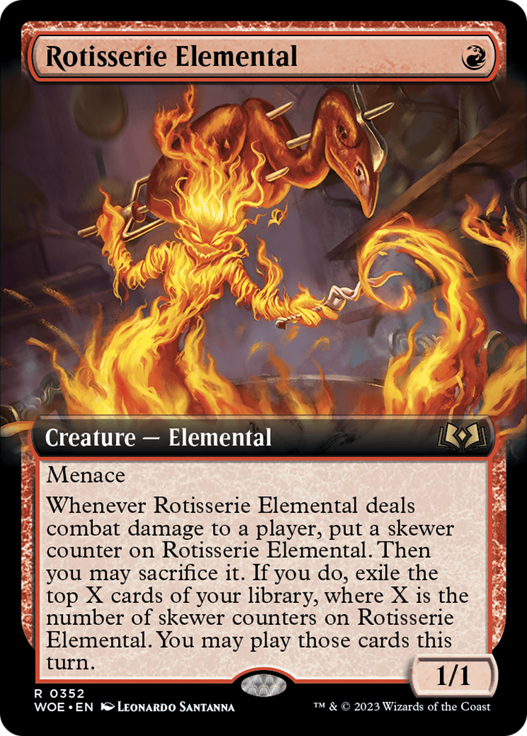 Rotisserie Elemental (Extended Art) [Wilds of Eldraine] - Destination Retro