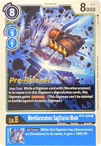WereGarurumon: Sagittarius Mode [BT5-029] [Battle of Omni Pre-Release Promos] - Destination Retro