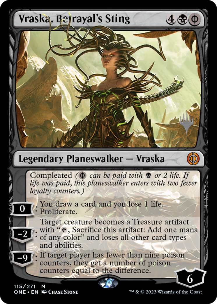 Vraska, Betrayal's Sting (Promo Pack) [Phyrexia: All Will Be One Promos] - Destination Retro