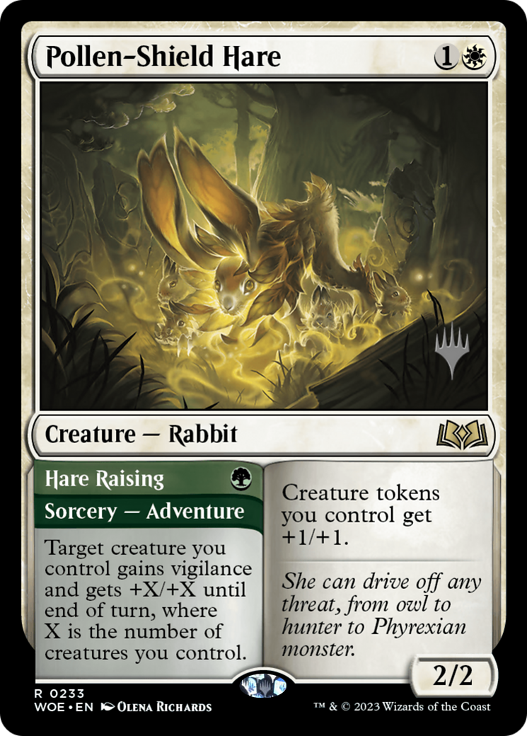 Pollen-Shield Hare // Hare Raising (Promo Pack) [Wilds of Eldraine Promos] - Destination Retro